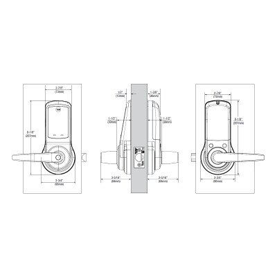 Yale nexTouch Cylindrical Z-Wave Plus v2 Pushbutton Lock, Augusta Lever, Dark Oxidized Satin Bronze